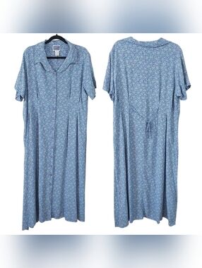 April Too Cornell Cottagecore Fairy Boho Button Front Tie Back Floral Maxi Dress